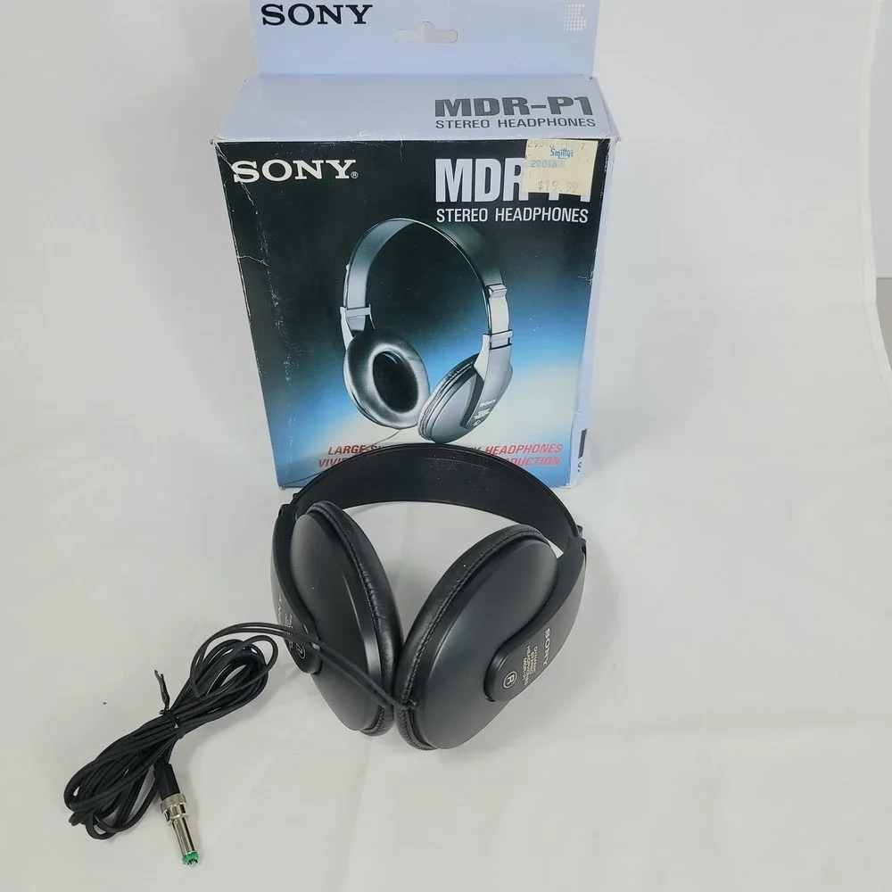 Vintage Sony MDR-P1 Dynamic Stereo Wired Headphones Black Over-Ear Hi-Fi Tested